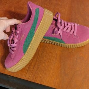 Fenty Pumas pink and green